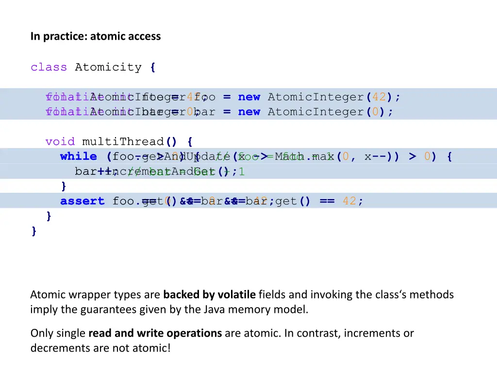 in practice atomic access