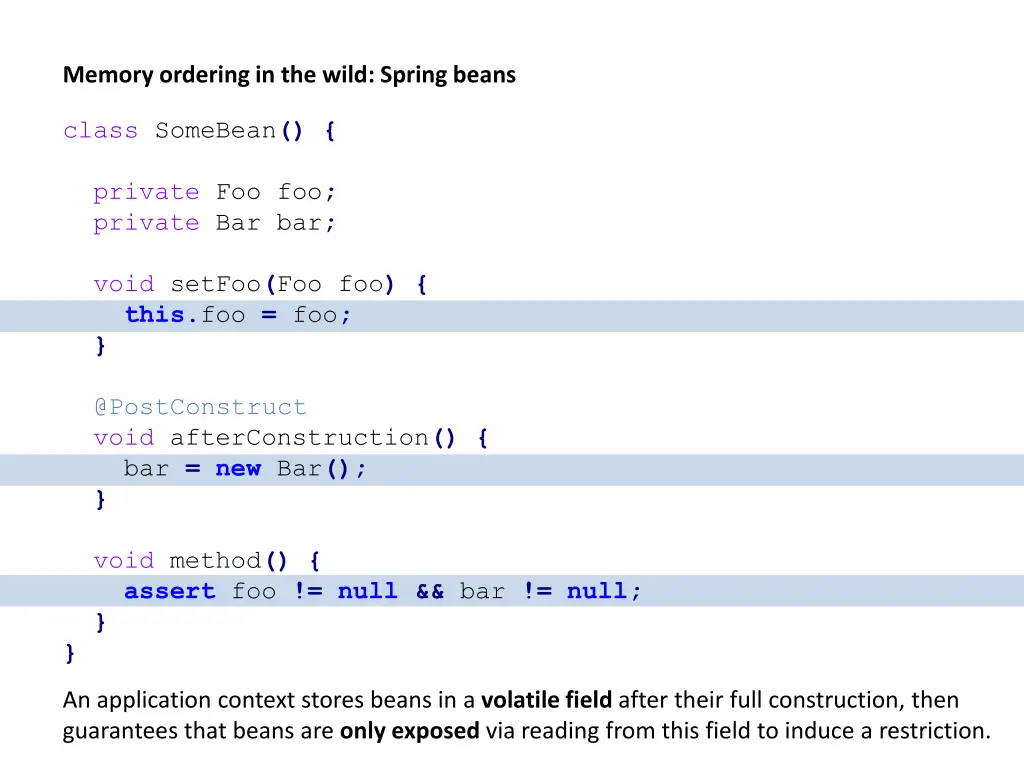 memory ordering in the wild spring beans