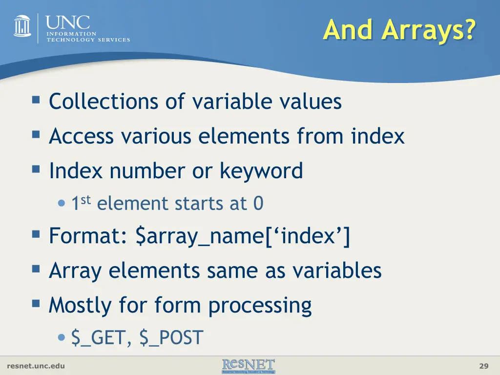 and arrays