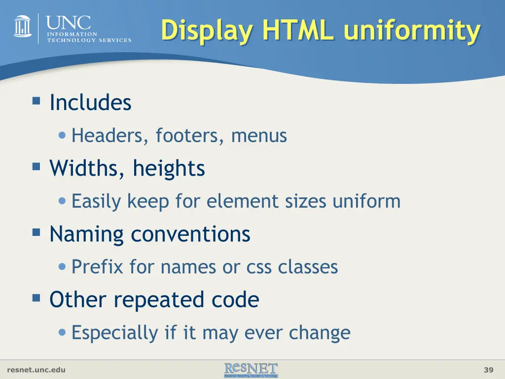 display html uniformity