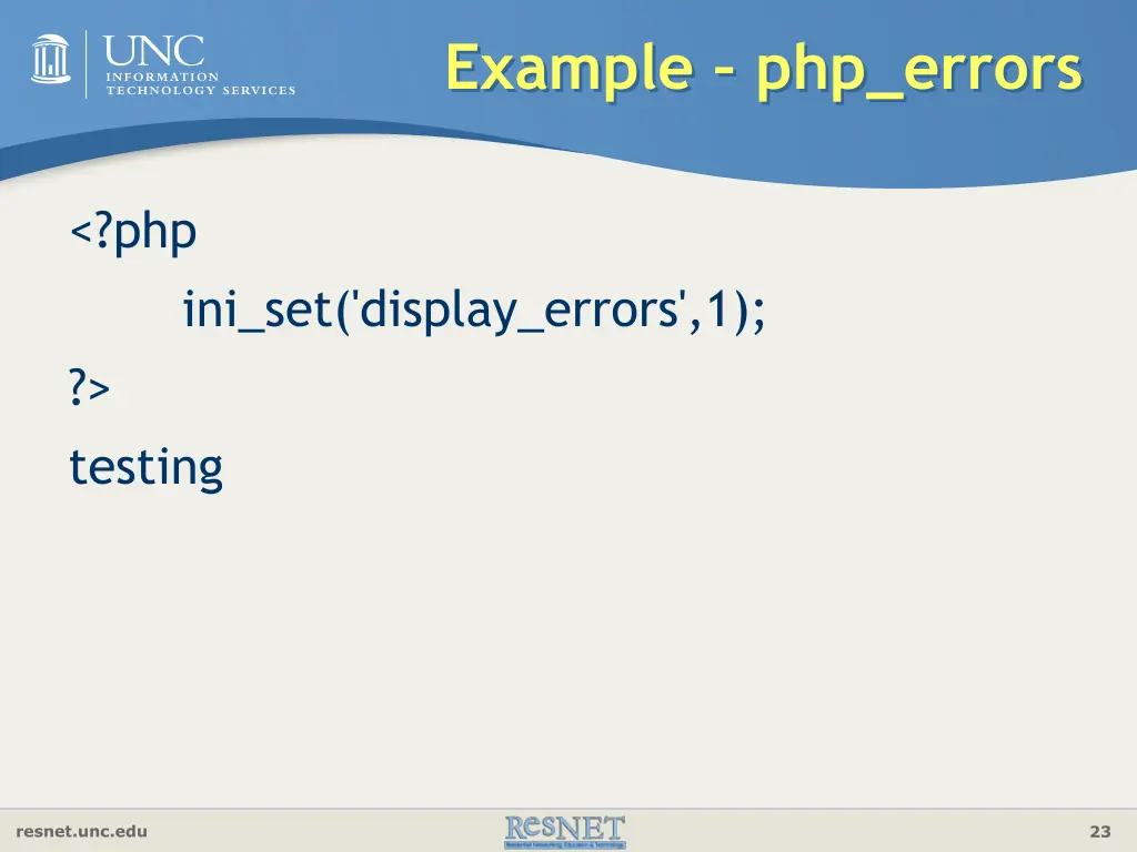 example php errors