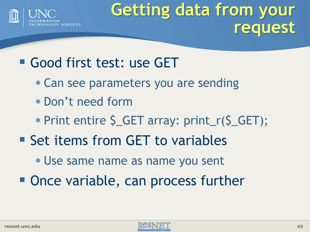 getting data from your