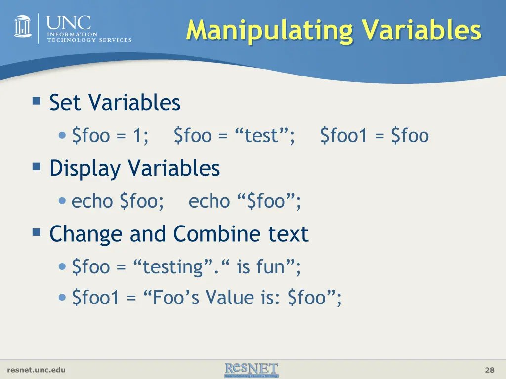 manipulating variables