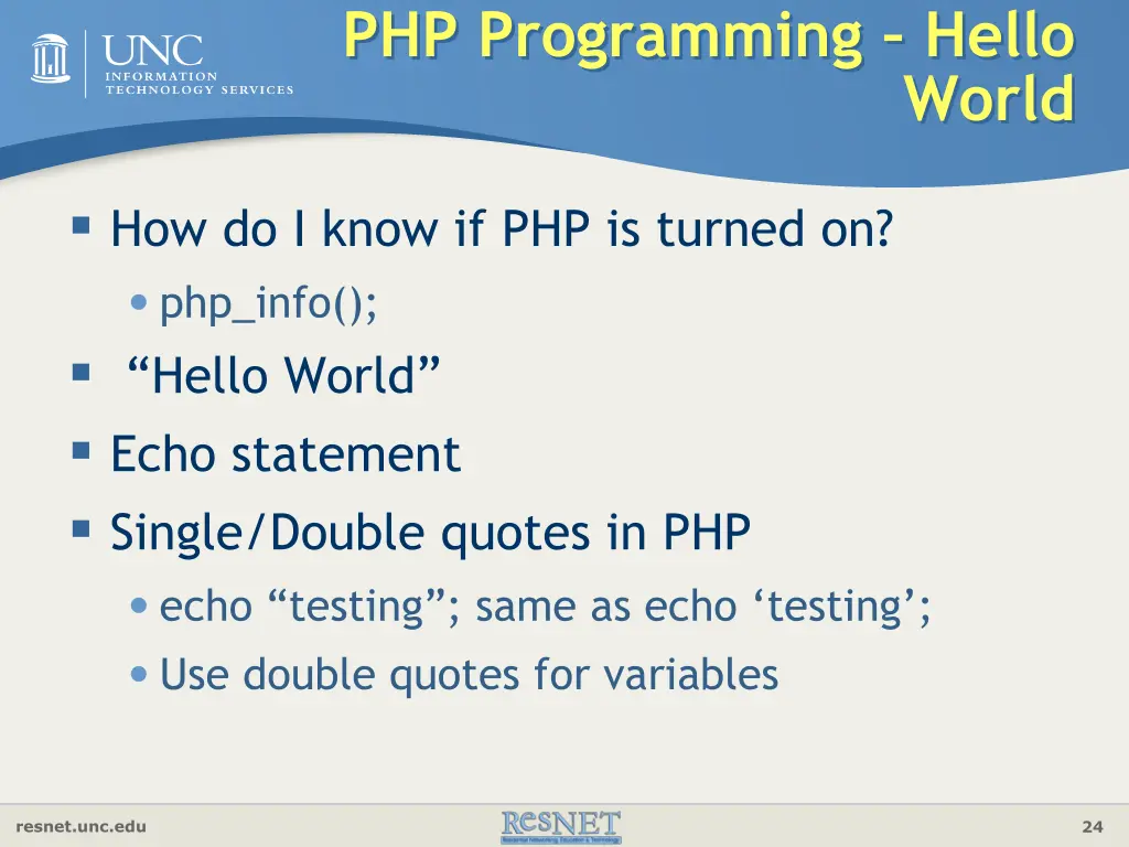 php programming hello