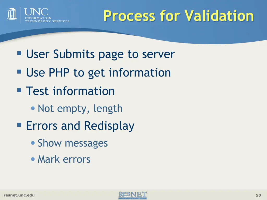 process for validation