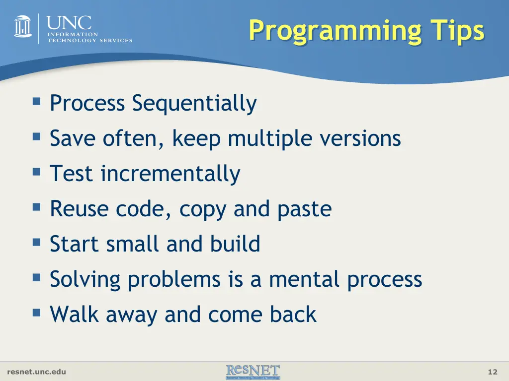 programming tips