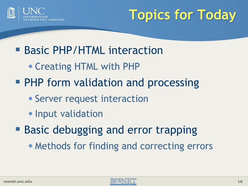 topics for today