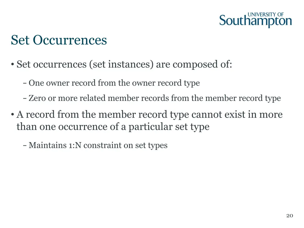 set occurrences