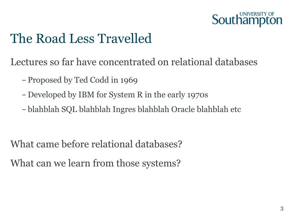 the road less travelled 1