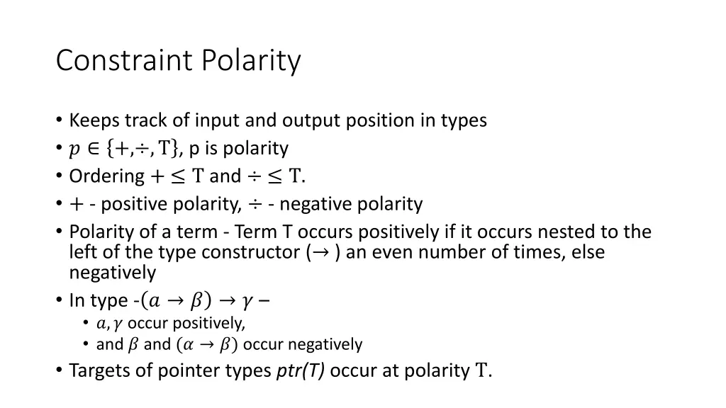 constraint polarity