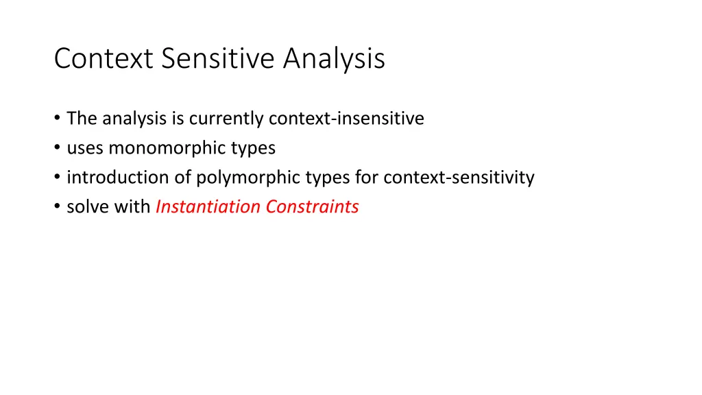 context sensitive analysis