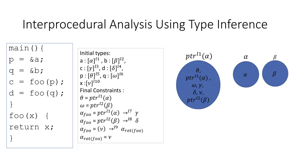interprocedural analysis using type inference 3