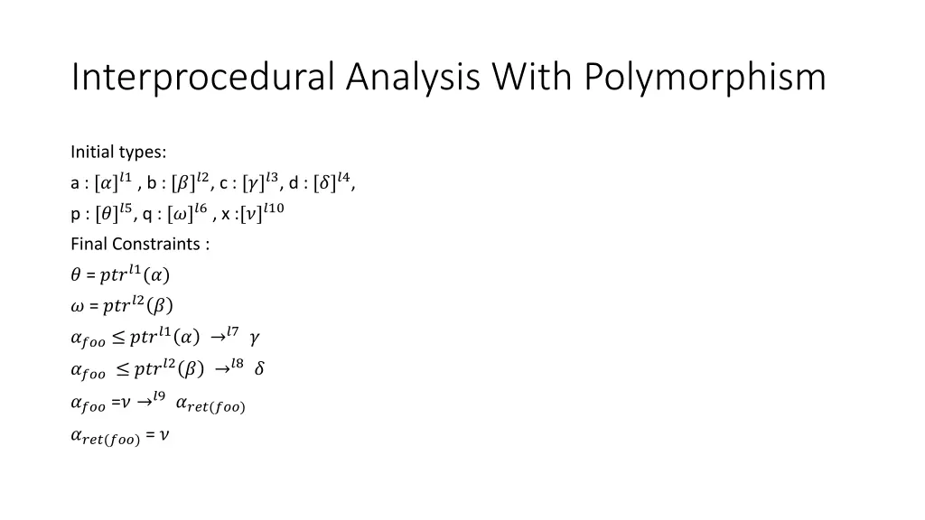 interprocedural analysis with polymorphism 1