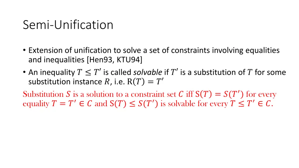 semi unification