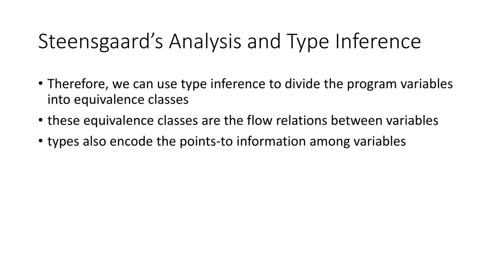 steensgaard s analysis and type inference