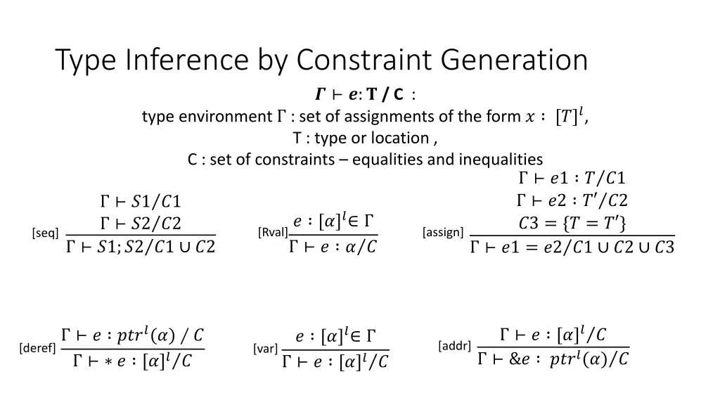 type inference by constraint generation c type