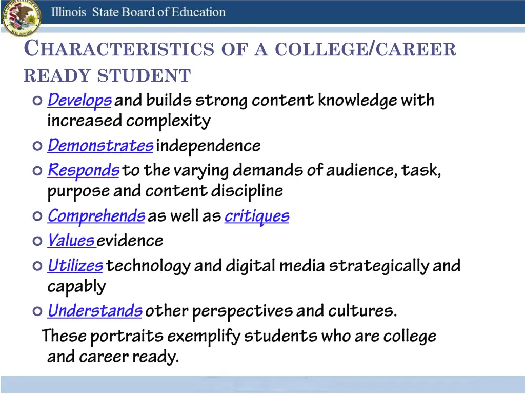 c haracteristics of a college career ready student