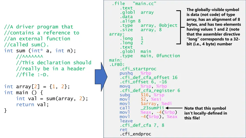 file main cc text globl array data align 8 type