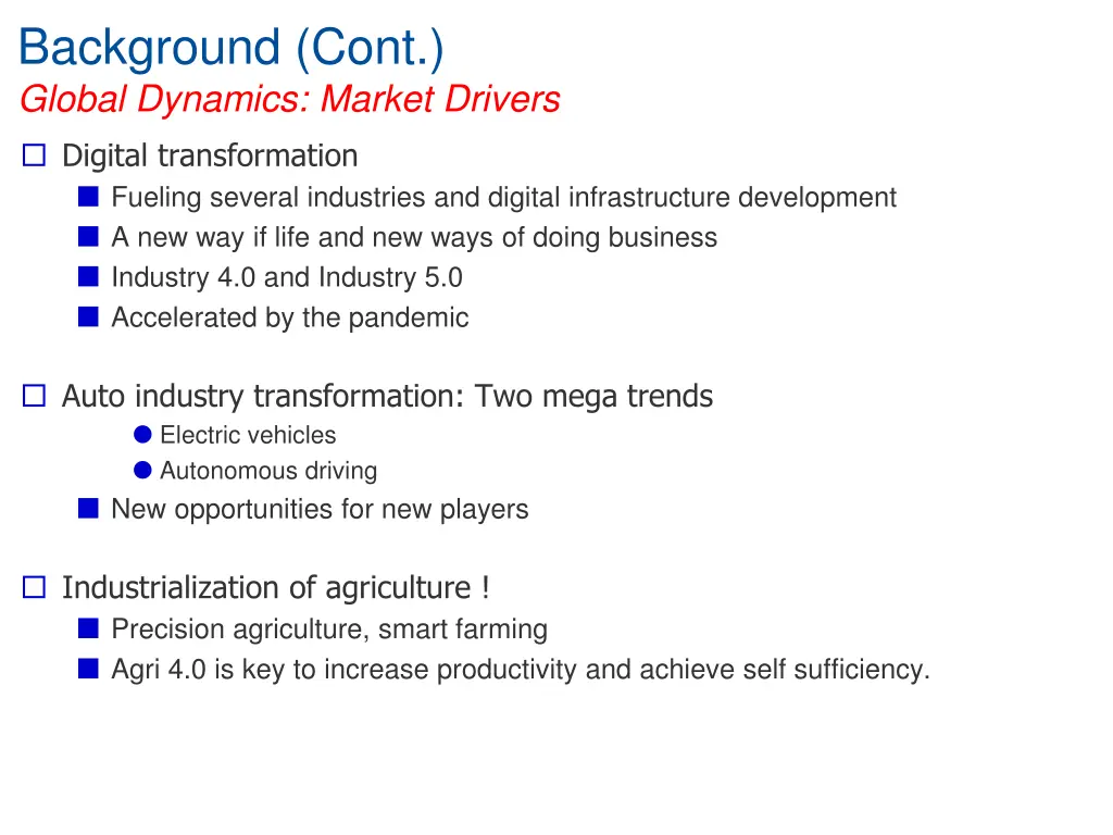 background cont global dynamics market drivers