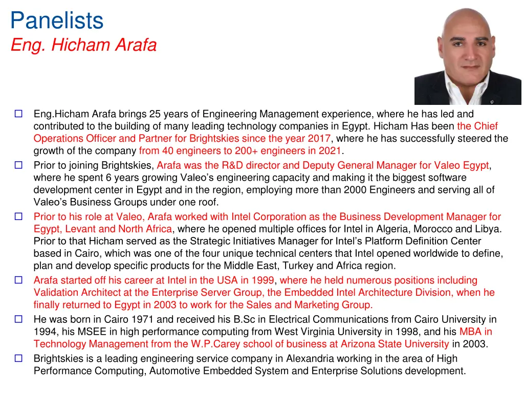 panelists eng hicham arafa