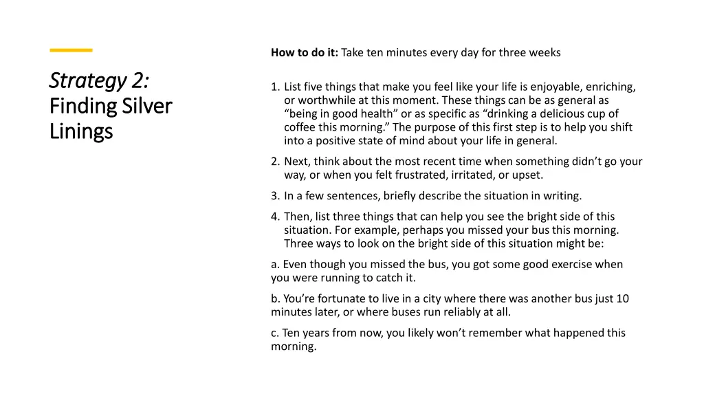 how to do it take ten minutes every day for three