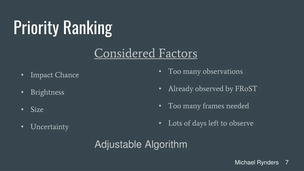 priority ranking