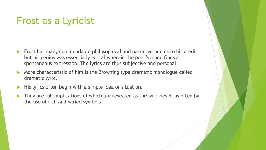 frost as a lyricist