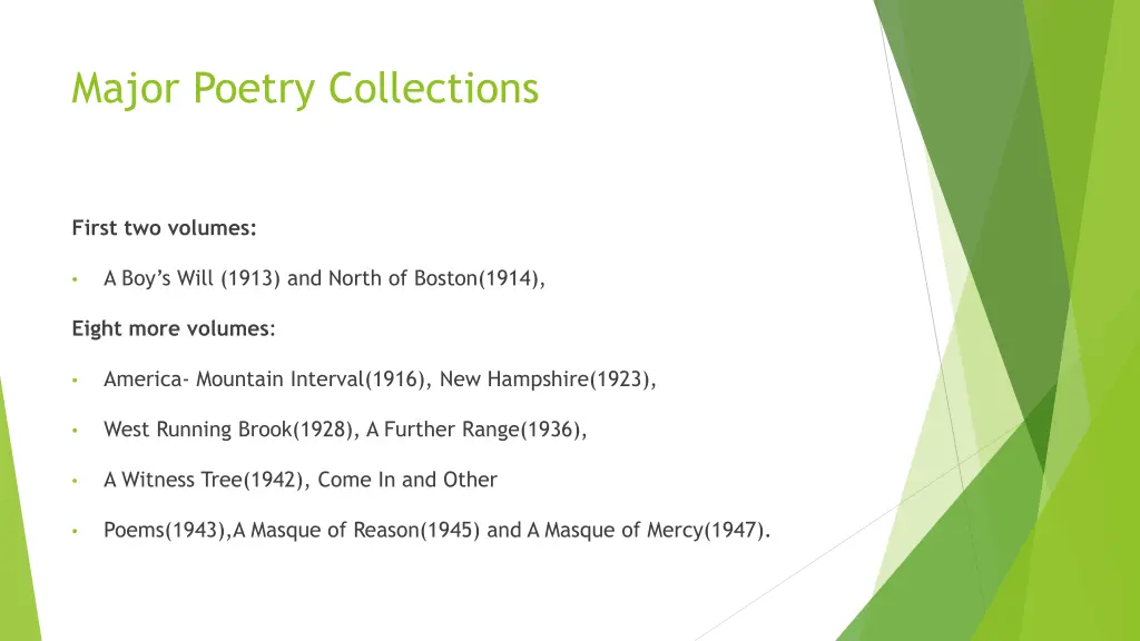 major poetry collections