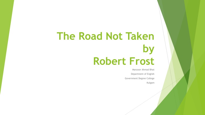 the road not taken
