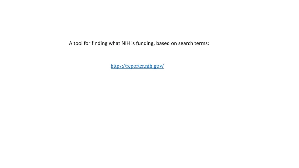 a tool for finding what nih is funding based