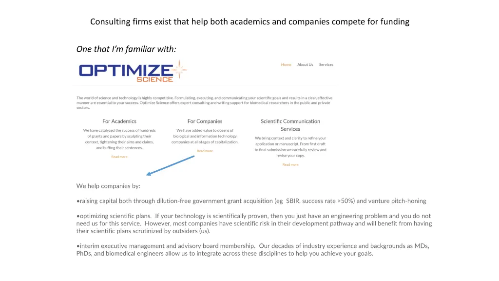 consulting firms exist that help both academics