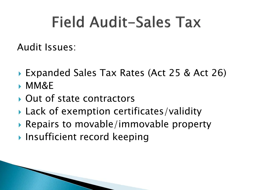 audit issues
