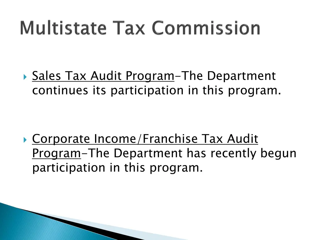 sales tax audit program the department continues