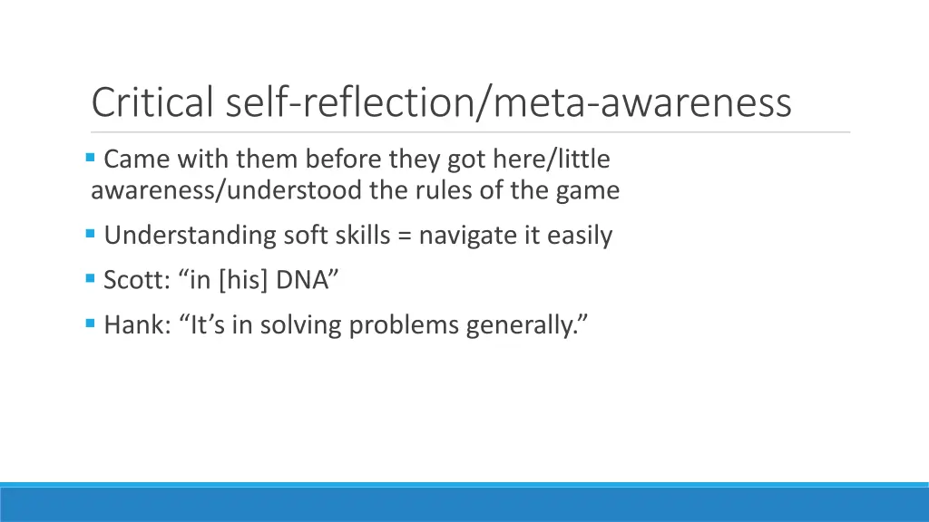 critical self reflection meta awareness came with