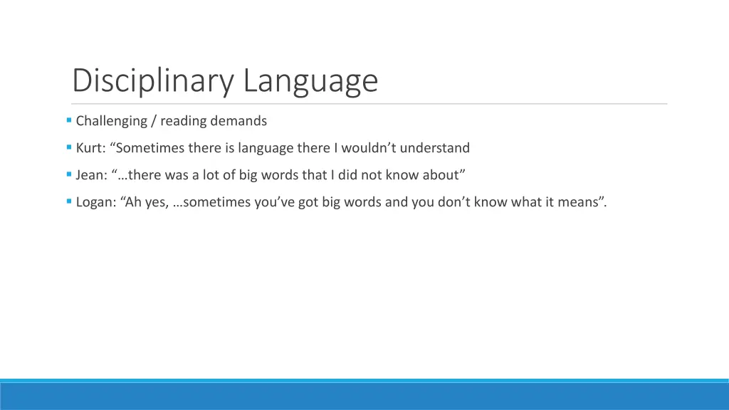 disciplinary language