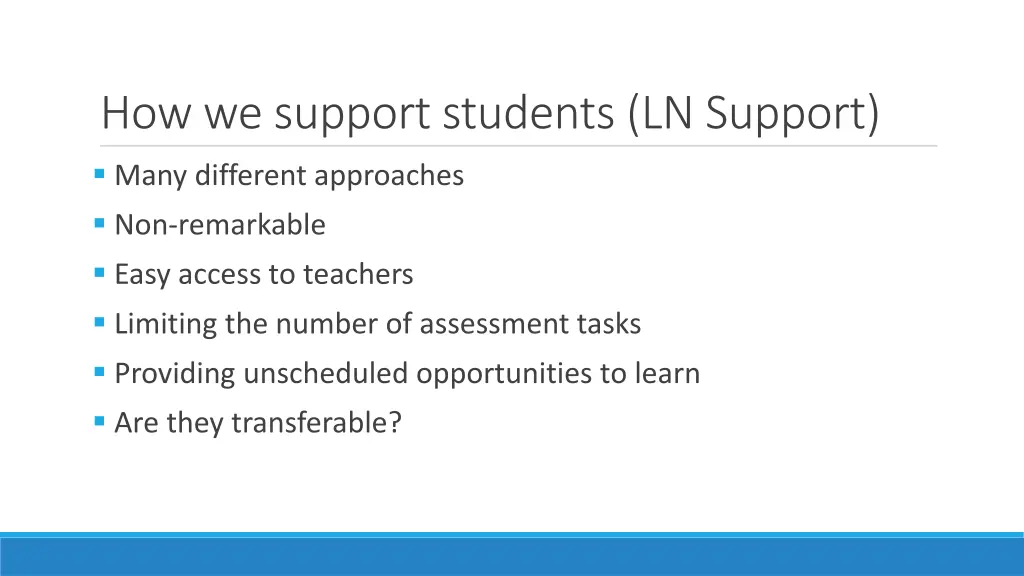 how we support students ln support many different