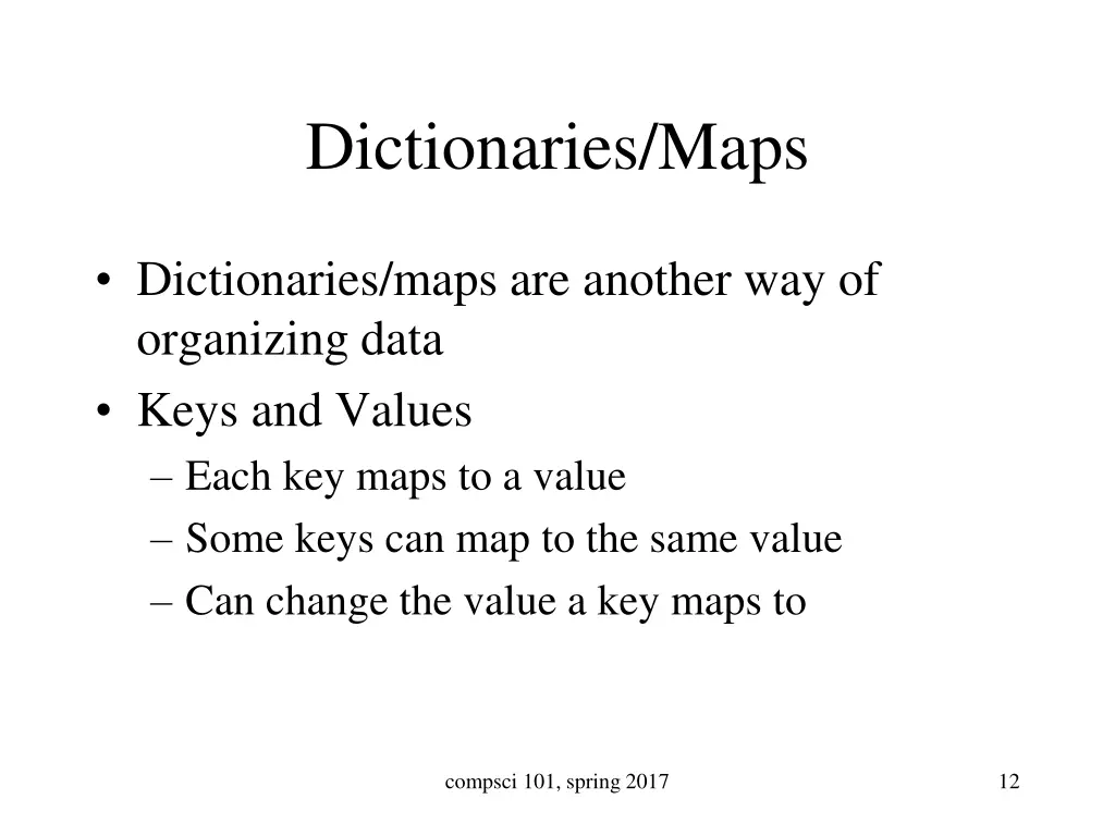dictionaries maps