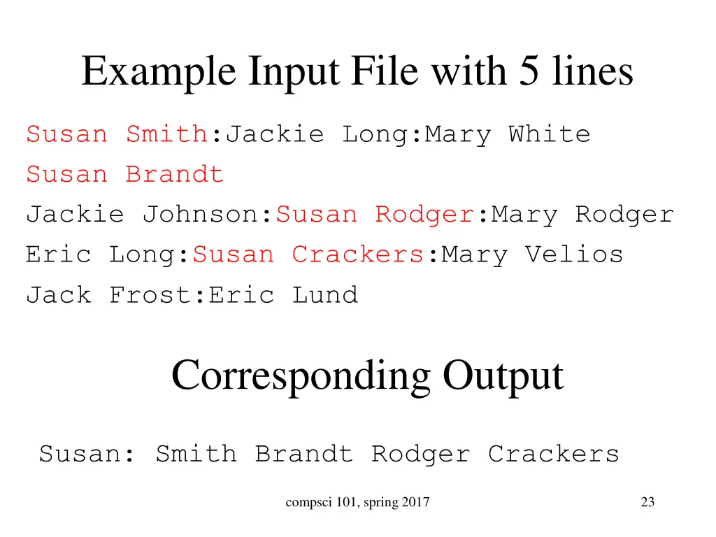 example input file with 5 lines 1