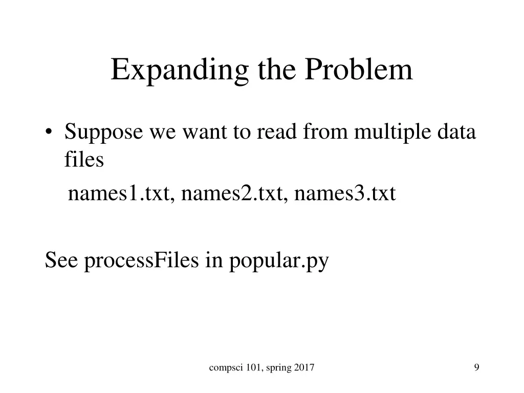 expanding the problem