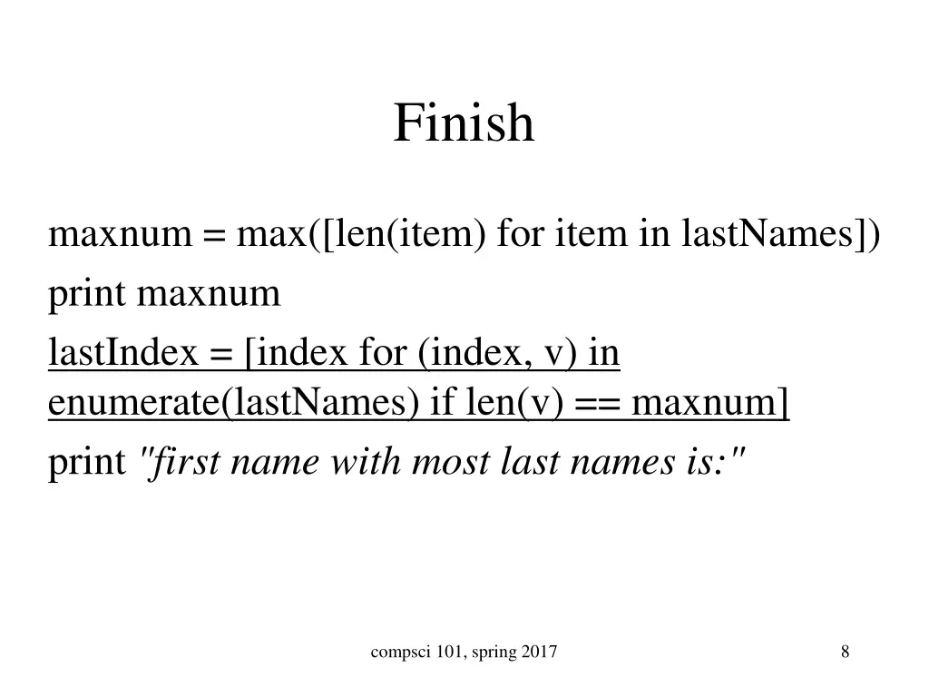 finish