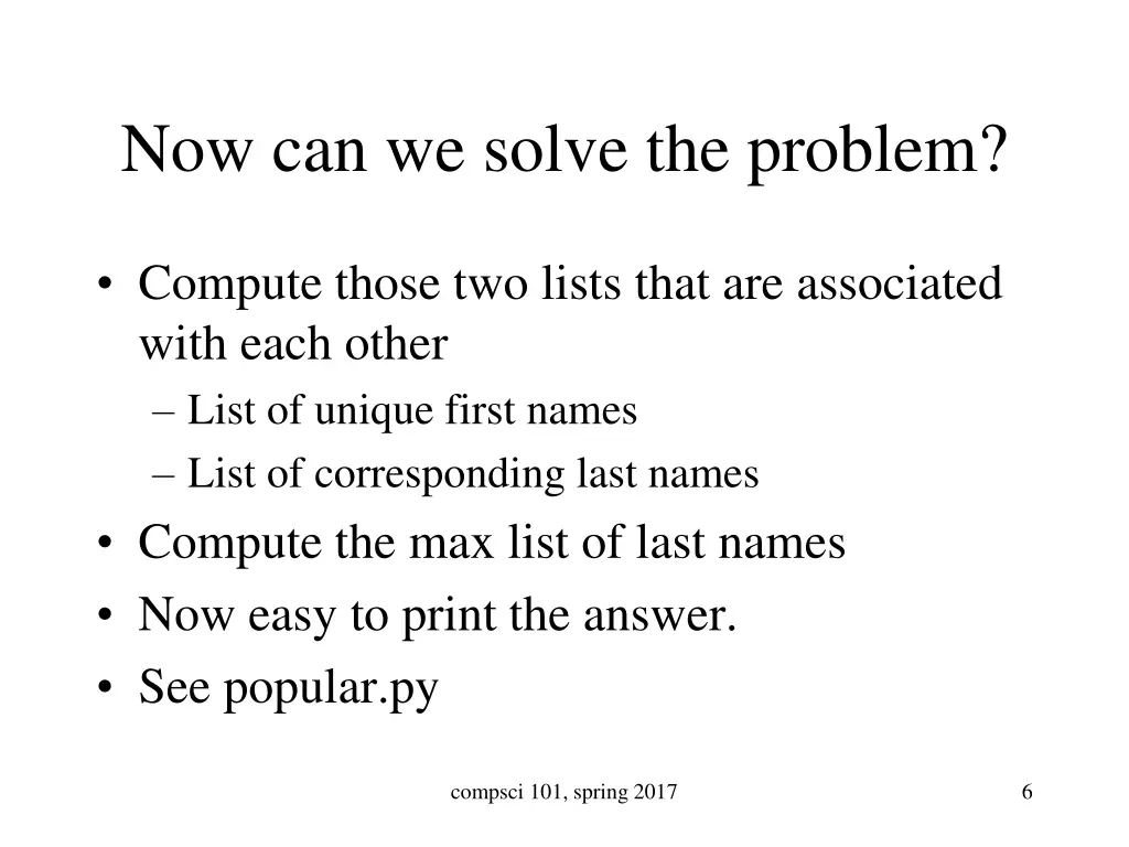 now can we solve the problem