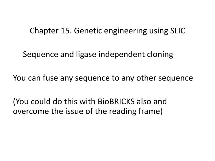 chapter 15 genetic engineering using slic