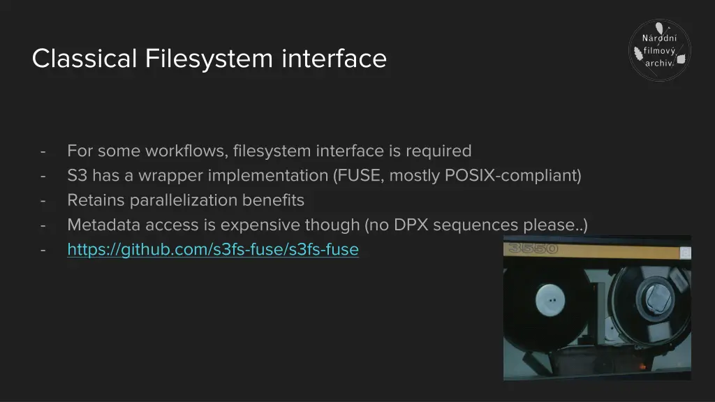 classical filesystem interface