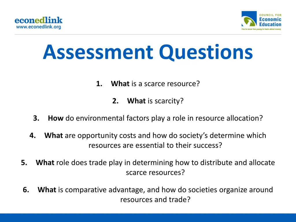 assessment questions