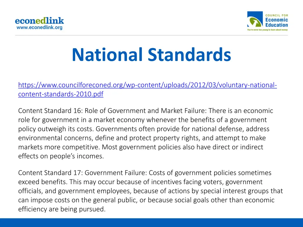 national standards