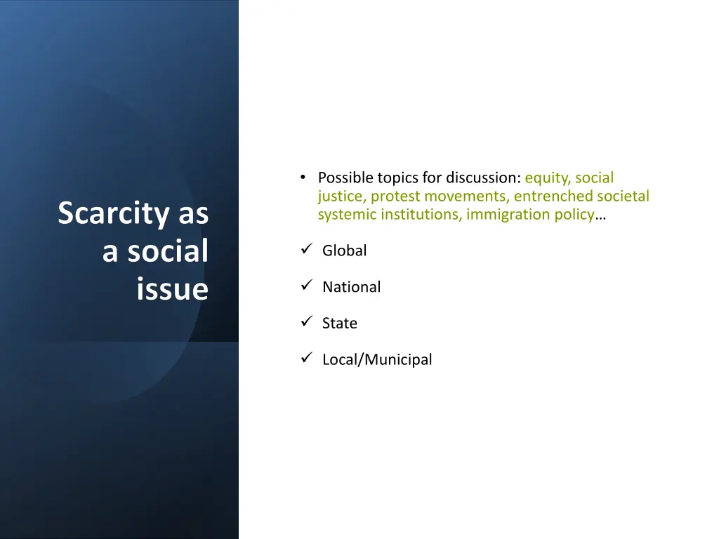 possible topics for discussion equity social