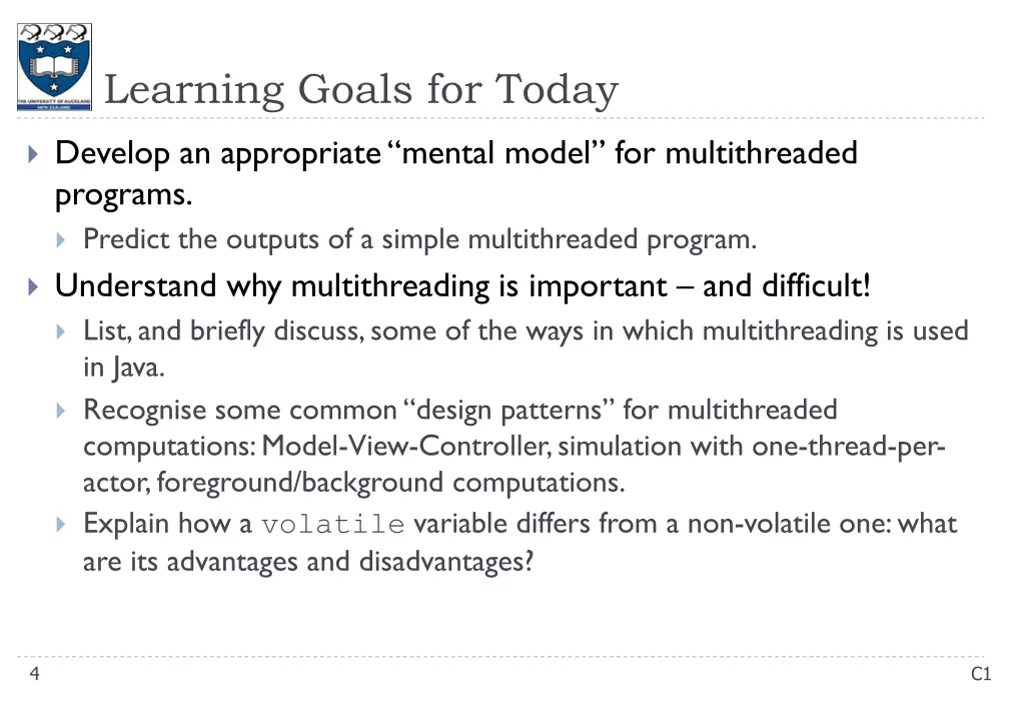 learning goals for today