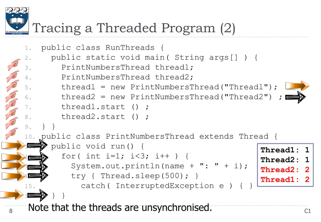 tracing a threaded program 2