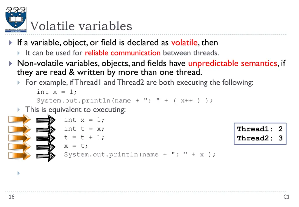 volatile variables