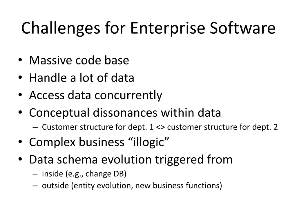 challenges for enterprise software